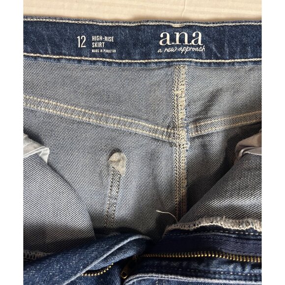 NWT-A.n.a Womens High-Rise Denim Wrap Skirt Size 12 classic Maxi/midi - Picture 4 of 11